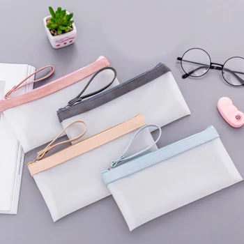 

Transparent Matte Pencil Case Simple Creative Student School Pencil Case Stationery Storage Bag Office School Supplies