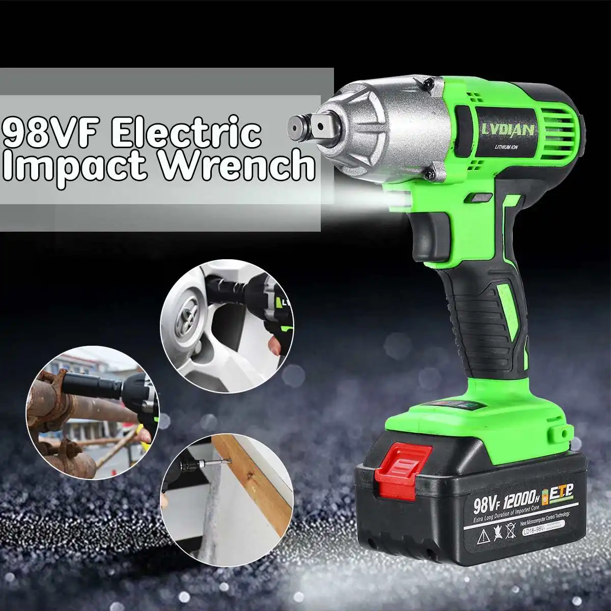

110/240V Lithium Battery Cordless Electric Wrench Brushless Hand Dirll Power Tools Impact Driver Socket Wrench
