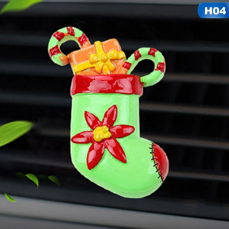 Рождественское маленькое дерево украшения Рождественский автомобиль орнамент освежитель воздуха автомобиля кондиционер Выход клип духи - Название цвета: H04