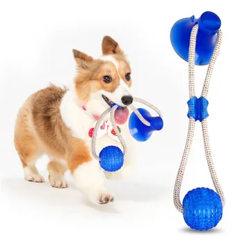 

Multifunction Molar Bite Dog Toys Rubber Chew Ball Cleaning Teeth Safe Elasticity TPR Soft Puppy Suction Cup Biting Chew Toys