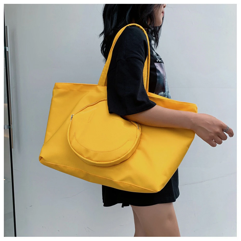 New Arrival Big Women Bag Simple Designer Handbag Women Shoulder Bag Nylon Messenger Bag Solid Color Shopping Travel Large