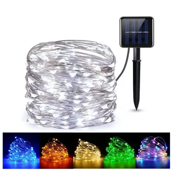 

21m 200LED Outdoor Solar Lamp LEDs String Lights Fairy Holiday Christmas Party Garland Solar Lights Multicolor Green Garden Blu