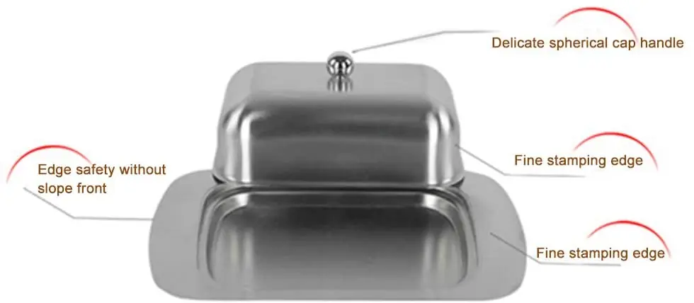 Stainless Steel Butter Dish with Lid 2