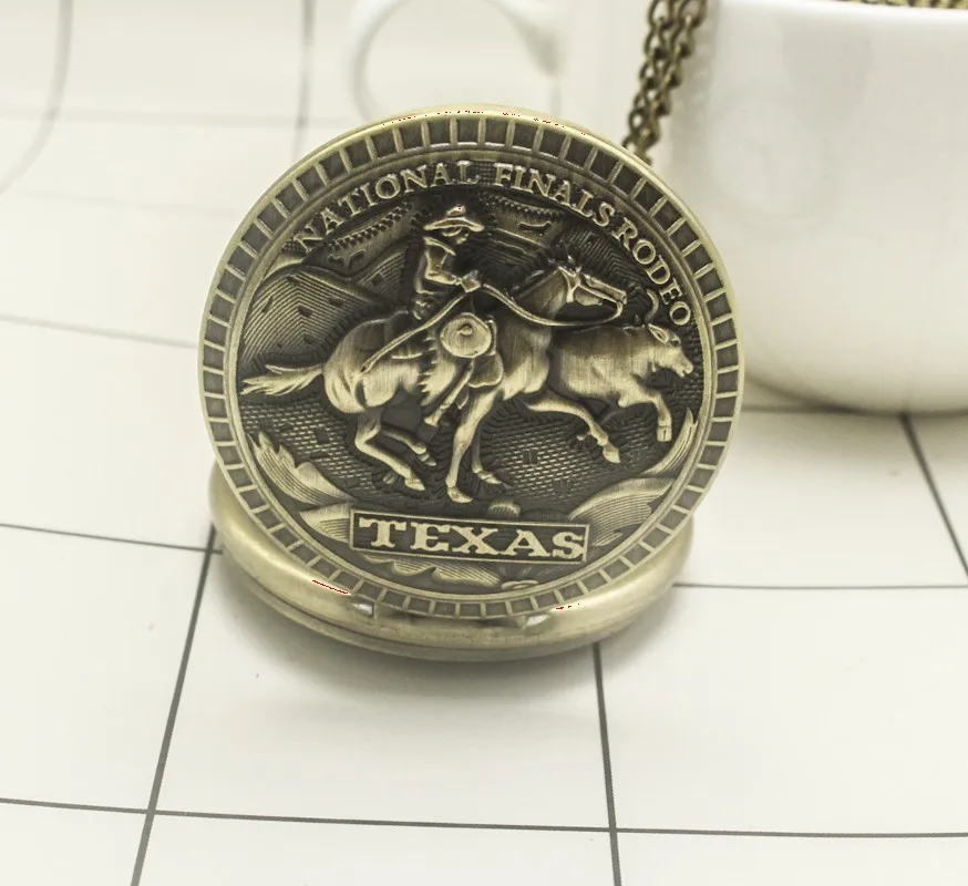 

Retro TEXAS , Quartz Pocket Watch Pendant Necklace Men Women Watches Chain Gift Reloj Montre Gift