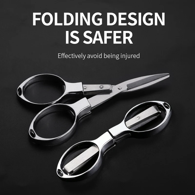 Fishing Scissors LINNHUE Foldable Portable Aluminum alloy Sharp Cut PE Line Lead Gold Silver Multifunction Scissors Fishing Tool
