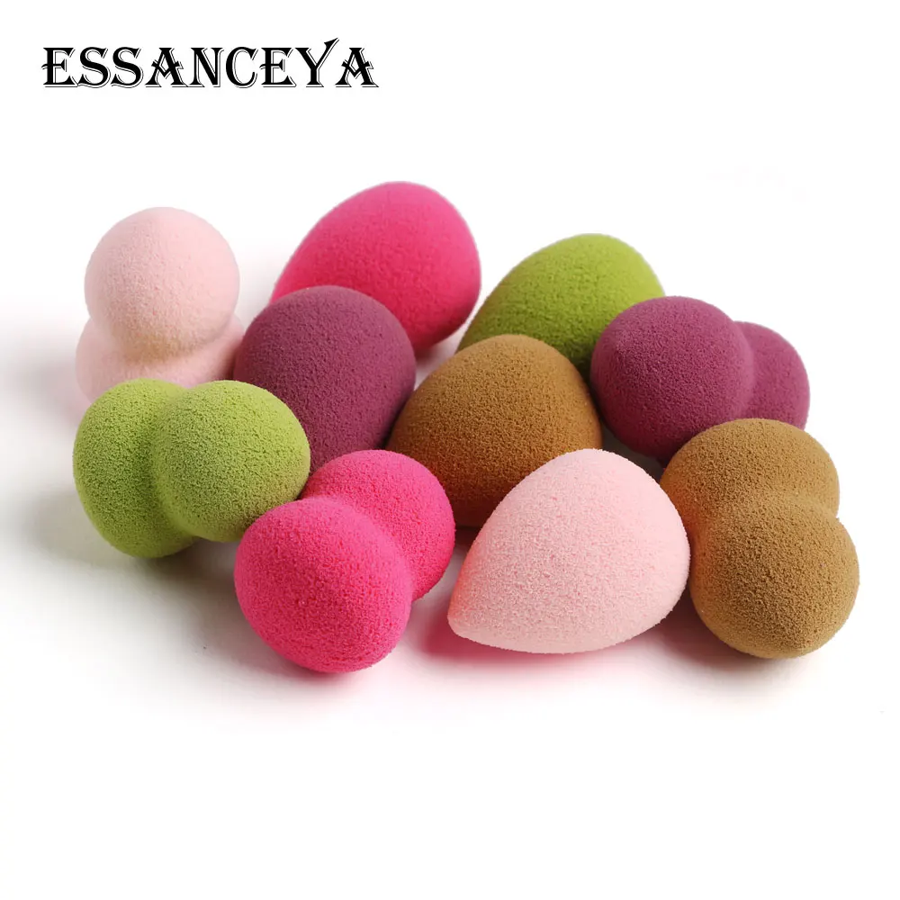 ESSANCEYA, 50 шт., красочная губка для макияжа, мини размер, косметическая губка, спонж, тональный крем, косметический инструмент для макияжа