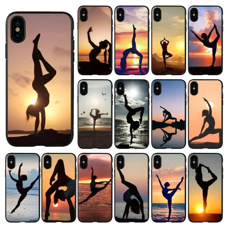 Чехол для телефона HTxian Girl yoga shadow роскошный уникальный дизайн чехол iPhone 11 pro XS MAX 8 7 6