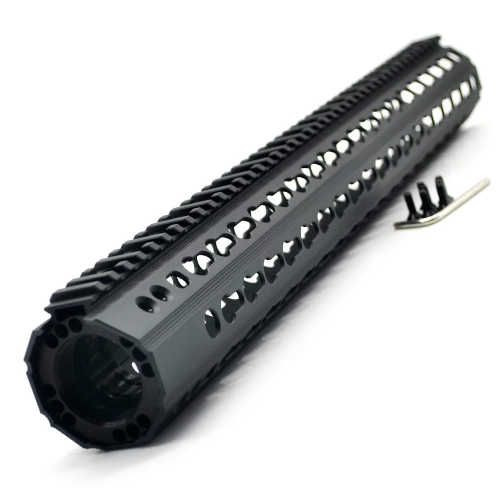 TriRock 17 ''дюймовый Keymod/M-lok Handguard Rail Free Float Mount system сверхлегкий большой внутренний диаметр 46 мм_ черный анодированный