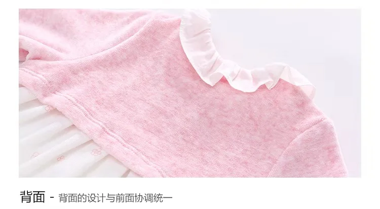 Baby Girl Dress baby girl clothes printed flower Spring autumn Lovely Pink Princess Dress Birthday dress 9M-3T