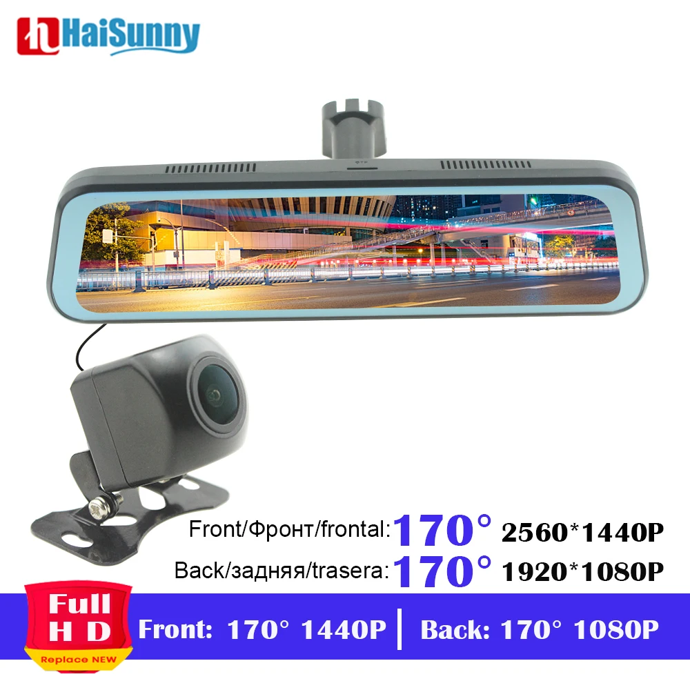 

Car Streaming Rear View Rearview Mirror DVR Video Recorder Dual Len With Bracket AHD WDR Full HD 1080P Mini Camera Night Vision