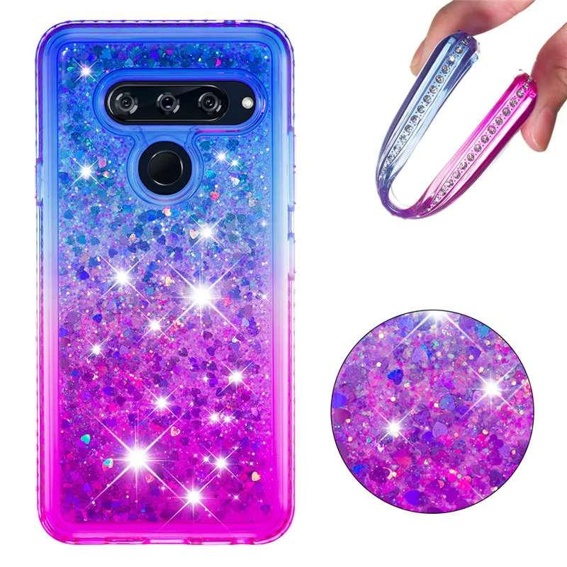 Чехлы для телефонов с зыбучим песком LG K40 K12 Plus Stylo 5 чехол из ТПУ жидким