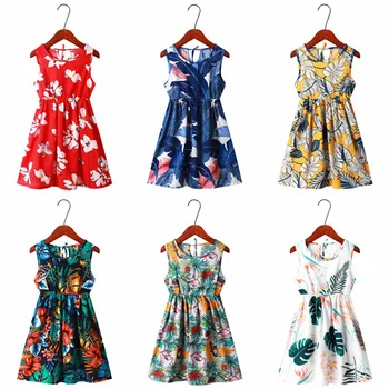 

2020 new cotton girls dresses summer children princess elegant dress sleeveless holiday sweet Sundress children's clothing