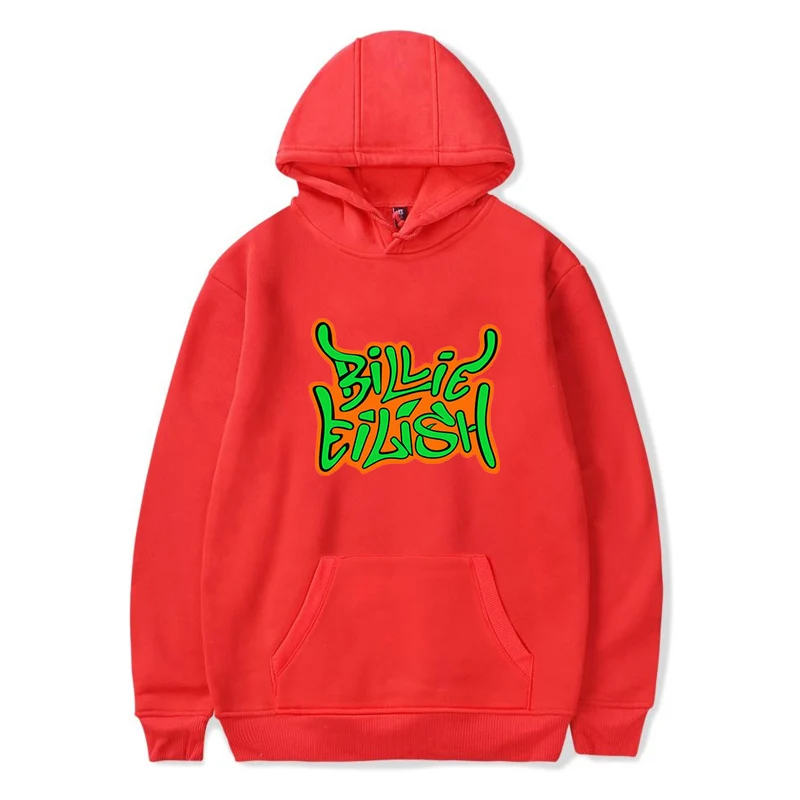 Зимние женские куртки Billie Eilish 3d принт Harajuku толстовки Femme толстые теплые на молнии толстовка с капюшоном Спортивная толстовка - Цвет: Red B