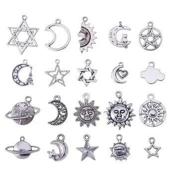 

1 Box Tibetan Style Alloy Pendants Antique Silver Hole: 1.5~2mm Jewelry Making