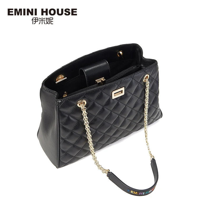 EMINI HOUSE сумка-тоут на цепочке с ромбовидной решеткой, сумки через плечо для женщин, сумка на плечо, роскошные сумки, женские сумки, дизайнерские
