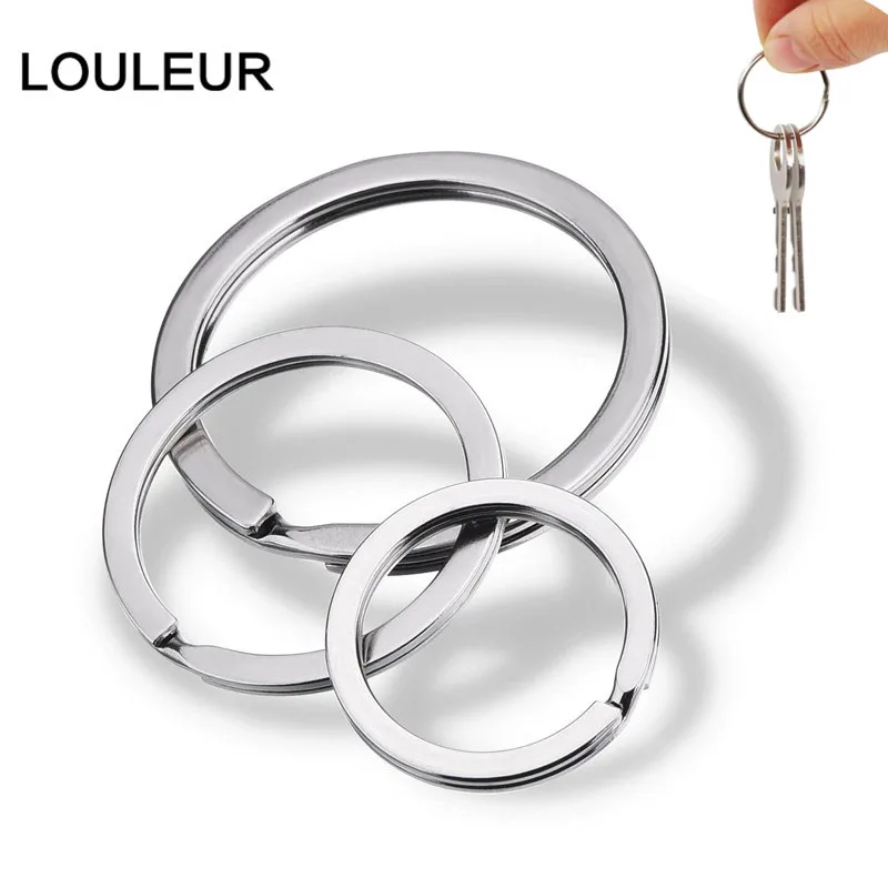 

Louleur 20 pcs/lot stainless steel Key Chain Key Ring Flat line key ring Keyrings Keychain Jewelry Making Wholesale