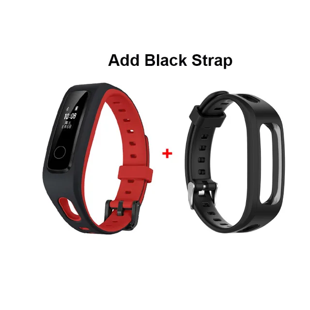 Huawei Honor Band 4 версия для бега умный Браслет 50 м Водонепроницаемый фитнес-трекер сенсорный экран уведомления о звонках браслет - Цвет: red n black strap