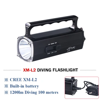 

portable scuba 100 meter search underwater light professional led diving flashlight torch led cree xm-l2 rechargeable flashlight