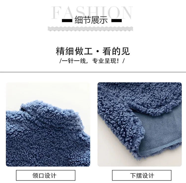 Cuhk/детское плотное флисовое пальто; зимние теплые куртки с длинными рукавами и отворотами для маленьких детей; однотонное повседневное пальто; пальто для девочек-подростков