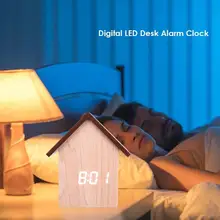 Пластиковая светодиодная цифровая электронная индикация температуры времени украшение для дома часы три набора настроек будильника можно регулировать