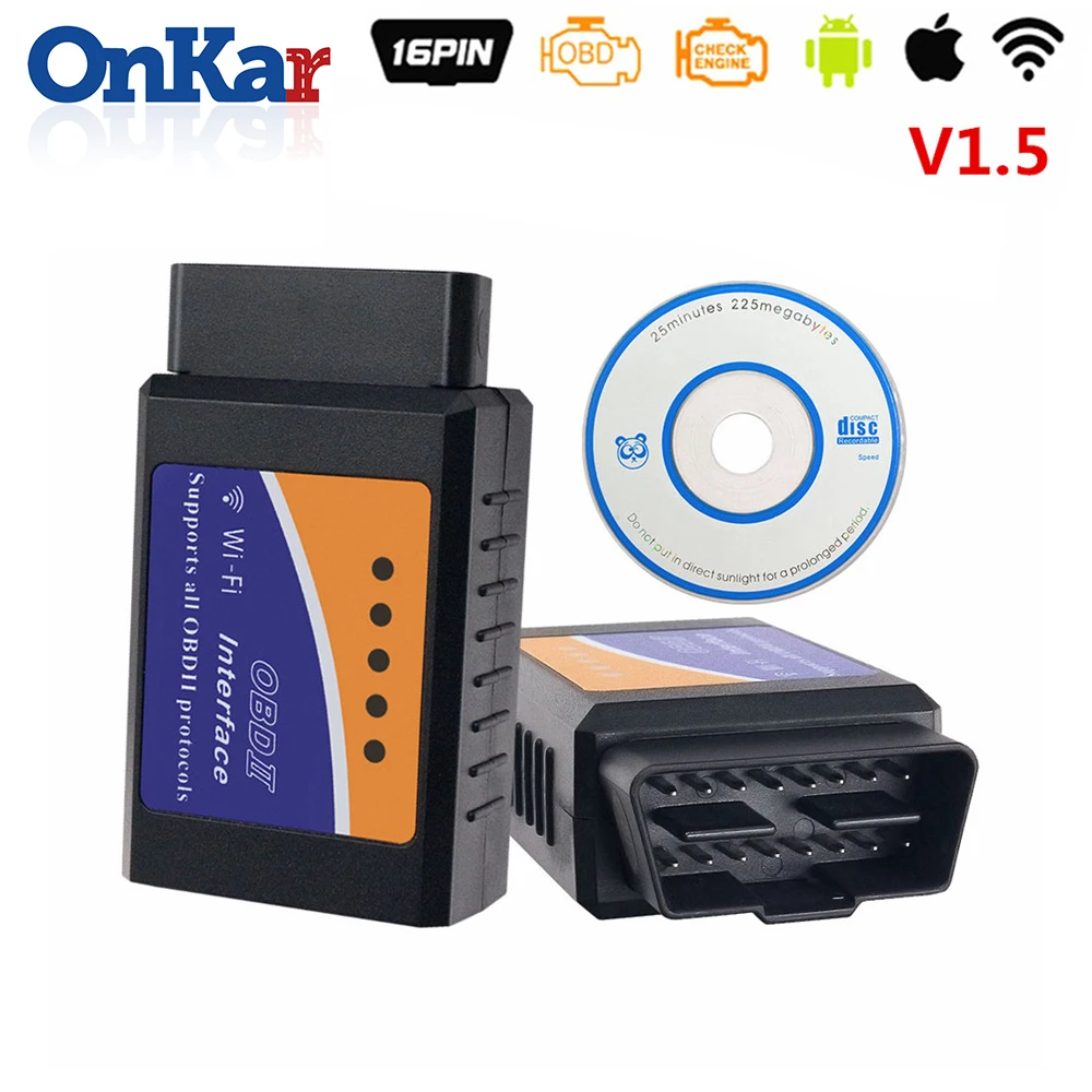 Автомобильный диагностический сканер ONKAR ELM327 WIFI OBD2 V1.5 устройство считывания