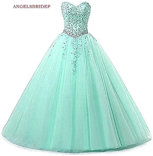 Женское бальное платье ANGELSBRIDEP блестящее с аппликацией из бисера вечерние платья
