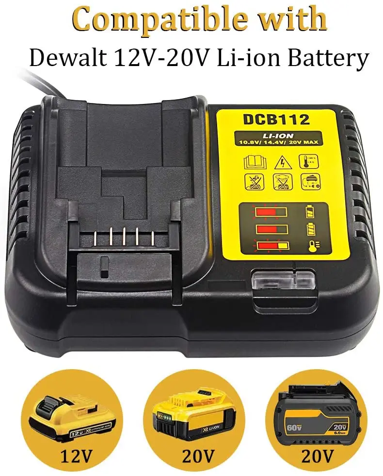 Запасное зарядное устройство для литий-ионных батарей DCB112 Dewalt 12 В 14 4 в 18 литиевых