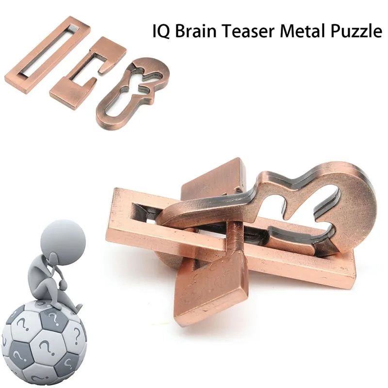 Vintage Metal IQ Mind Brain Teaser Puzzle For Adults Children Kids Game Toys Educational Toy Gift Metal Puzzle Kit