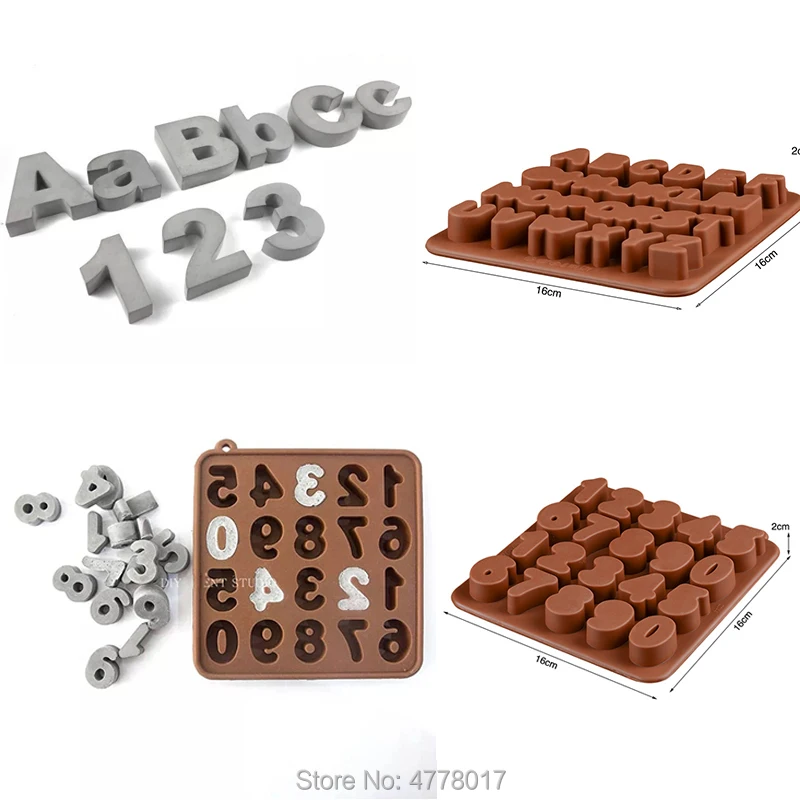 Thickened Digital numerals Concrete molds baby diy Alphabet Music notes teaching Clay Cement Molds for Plaster decoration