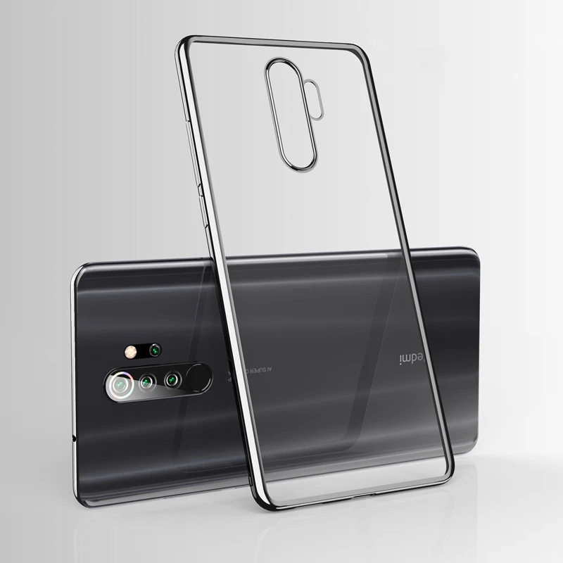 Черный Для Xiaomi RedMi Note 8 Note 7 Pro XiaoMi 9 CC9 чехол, ультратонкий прозрачный мягкий бампер премиум класса прозрачный чехол из ТПУ на заднюю панель - Цвет: Черный