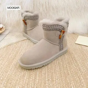 

2019 Australia's highest quality snow boots, real sheepskin, natural wool, short tube embroidered women's shoes, 3 colors