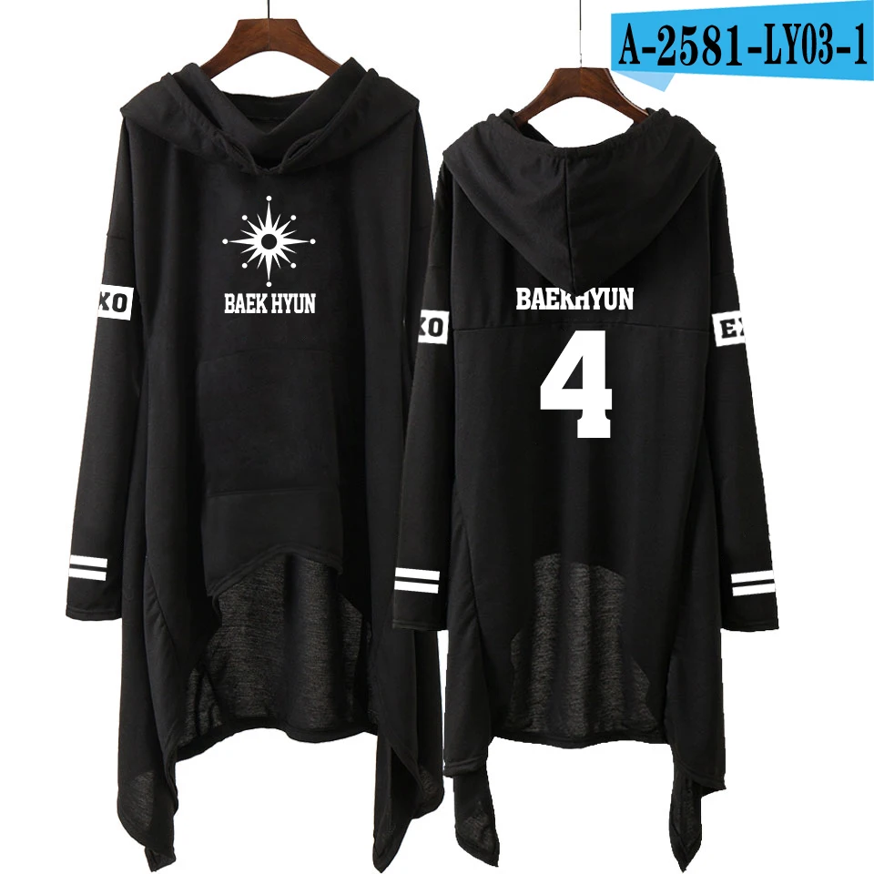 EXO модные корейские EXO DO LAY SE HUN KAI SING FOR YOU EXO толстовки Свободная юбка для женщин Harajuku толстовки для девочек пуловеры S-XXL - Цвет: A2581