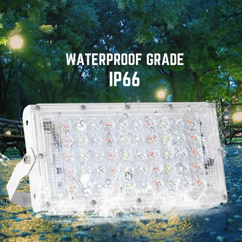 LED Flood Light 50W RGB Led Floodlight Remote control COB chip LED street Lamp AC 220V Waterproof IP66 outdoor Lighting