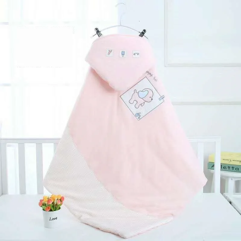 Мягкий хлопковый спальный мешок с рисунком для маленьких мальчиков и девочек, пеленальный конверт с акулой, теплое одеяло для новорожденных, спальный мешок для новорожденных - Цвет: Pink Dog