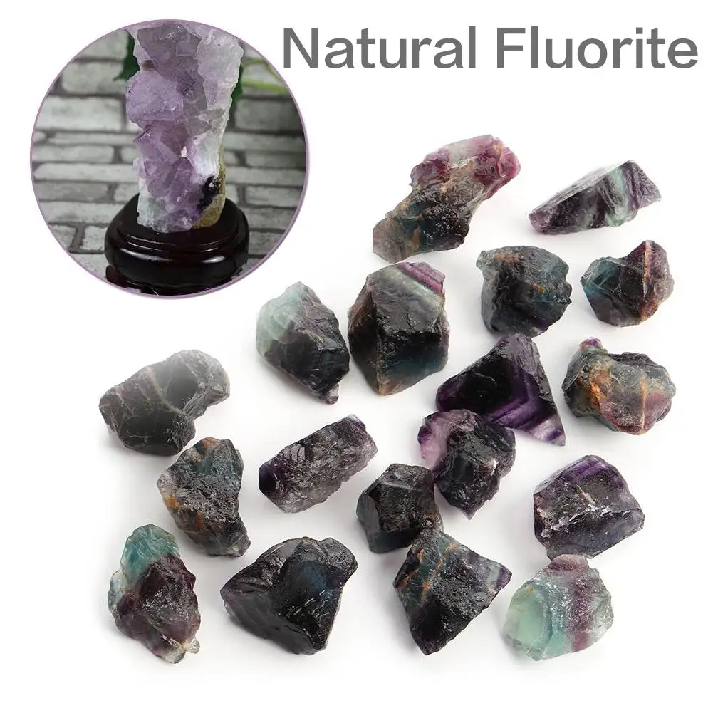 100g Natural Fluorite Quartz Crystal Stone Ornament Original Stone Treatment Stone Point Healing Wand Household Decoration