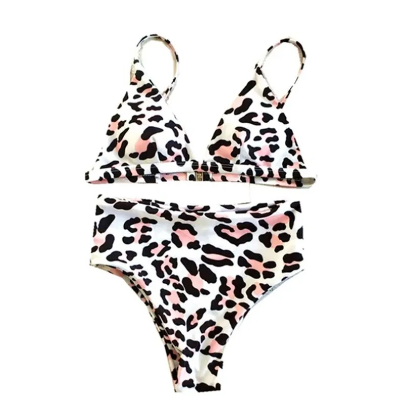 

Brazilian Neon Bikini Set High Waist Thong Bikini Triangle Swimwear Women Push Up Bathing Suit Leopard Swimsuit MZYZ31