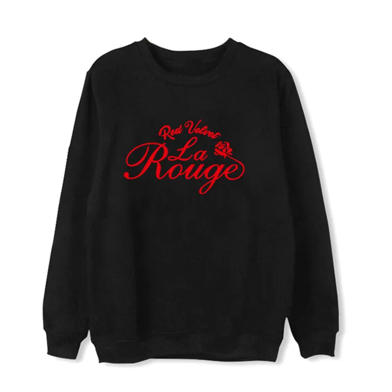 Kpop красная бархатная толстовка с капюшоном La Rouge Same унисекс флисовое пальто с длинными рукавами на осень и зиму Верхняя одежда Топы Повседневная Толстовка