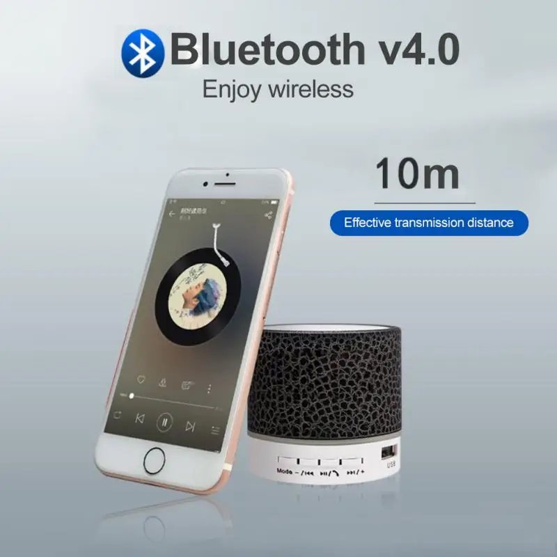 A9 Mini Portable Speaker Bluetooth Wireless Car Audio Dazzling Crack LED Lights Subwoofer Support TF Card For PC/Mobile Phone |
