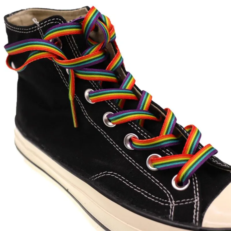 Rainbow Shoelace Low-cut High Top Canvas Shoes Laces Personalized Printing Shoelaces shoe laces shoe accessories