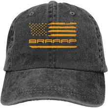 Braaap мотокросса грязи велосипед американский флаг унисекс мыть Jeanet бейсболка Регулируемая шляпа водителя грузовика