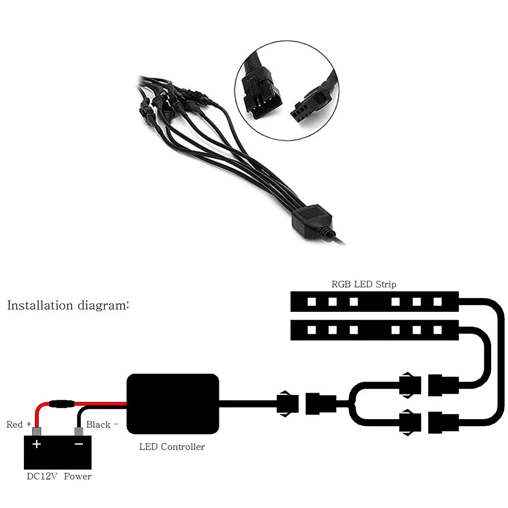 OUMICCARD 8PCS APP Motorcycle LED Light Kit With RGB Multi-color Waterproof LED Light Strip Neon Suitable For HarleyYamaha