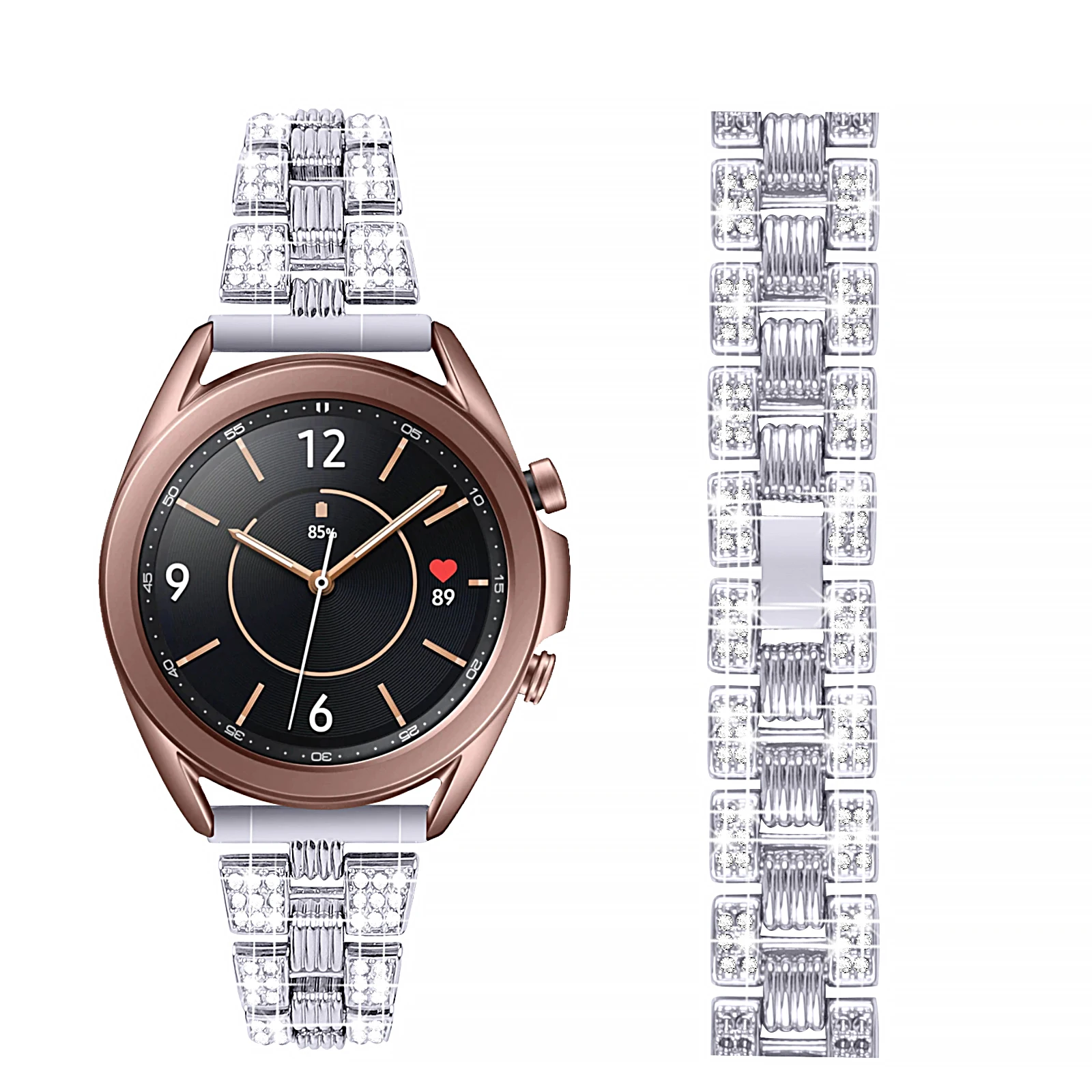 Diamond Metal Strap For Samsung Galaxy Watch 3 41mm 45mm Band 20mm 22mm Bracelet for 42mm 46mm Replacement | Электроника