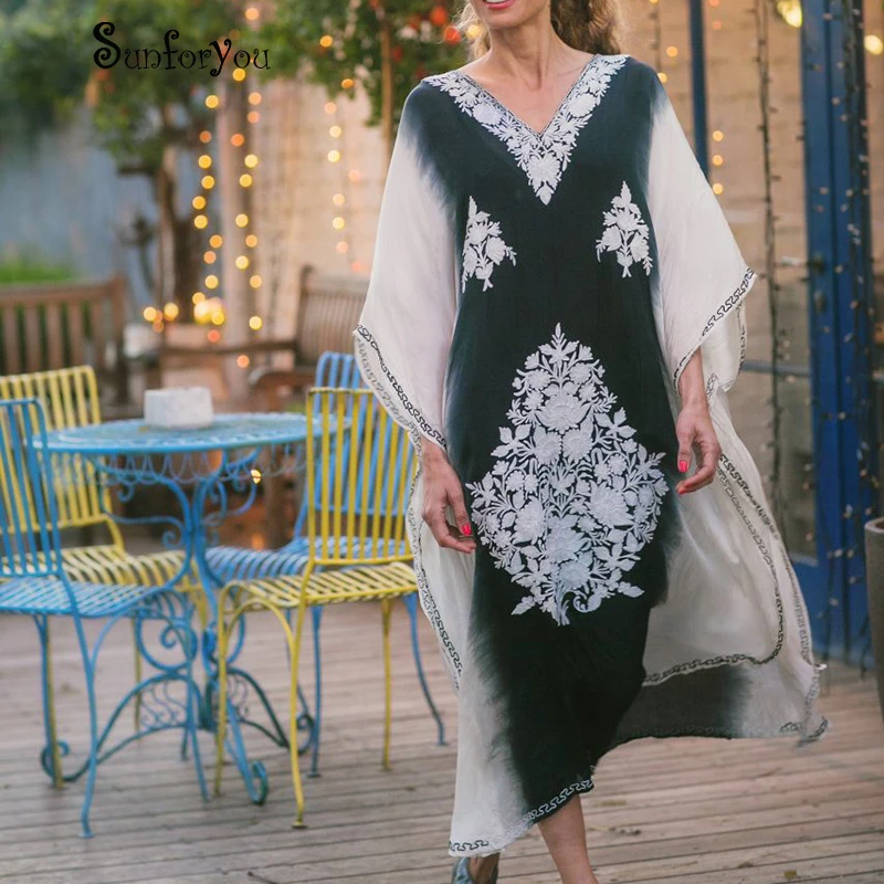 cotton beach maxi dress