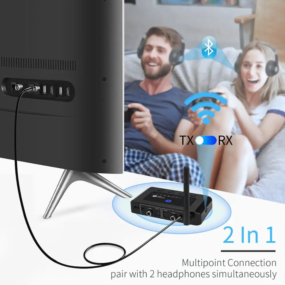 MR265 Bluetooth 5 0 HD аудио приемник передатчик aptX LL /HD 2 в 1 Аудио адаптер для ТВ/динамиков