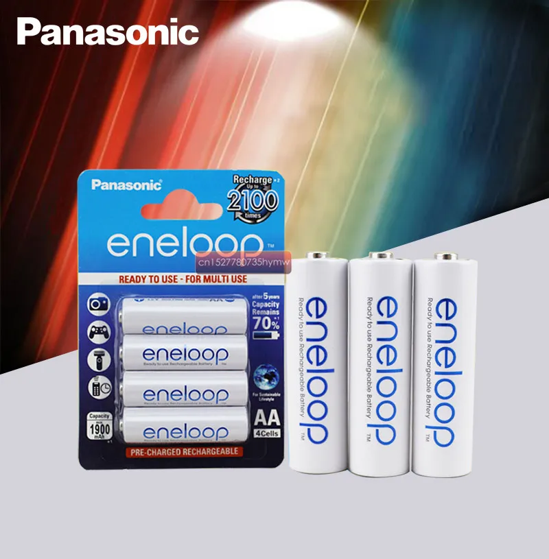 

4pc Panasonic Eneloop 100% Original AA Rechargeable Battery 1.2v 1900mAh Pre-charged Ni-MH Batteries for Camera Flash/Toys