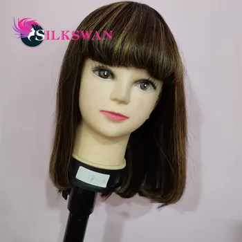 

Silkswan Hair Straight Full Machine Wig P4/613 Color Wig Brazilian Human Hair Wig 180 Density For Black Woman Pre Plucked