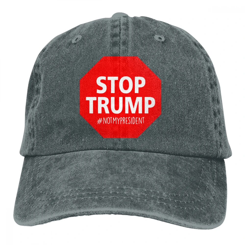 Стоп Трамп Анти-Трамп Casquette черные унисекс Мужские Женские джинсовые бейсболка с ремешком кепки Регулируемая шляпа для гольфа папа