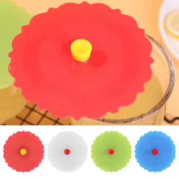 

Reusable Cute Water Drinking Cup Lid Silicone Anti-dust Bowl Cover Cup Seals Glass Mugs Cap Heat Resistant Tea Cup Lids
