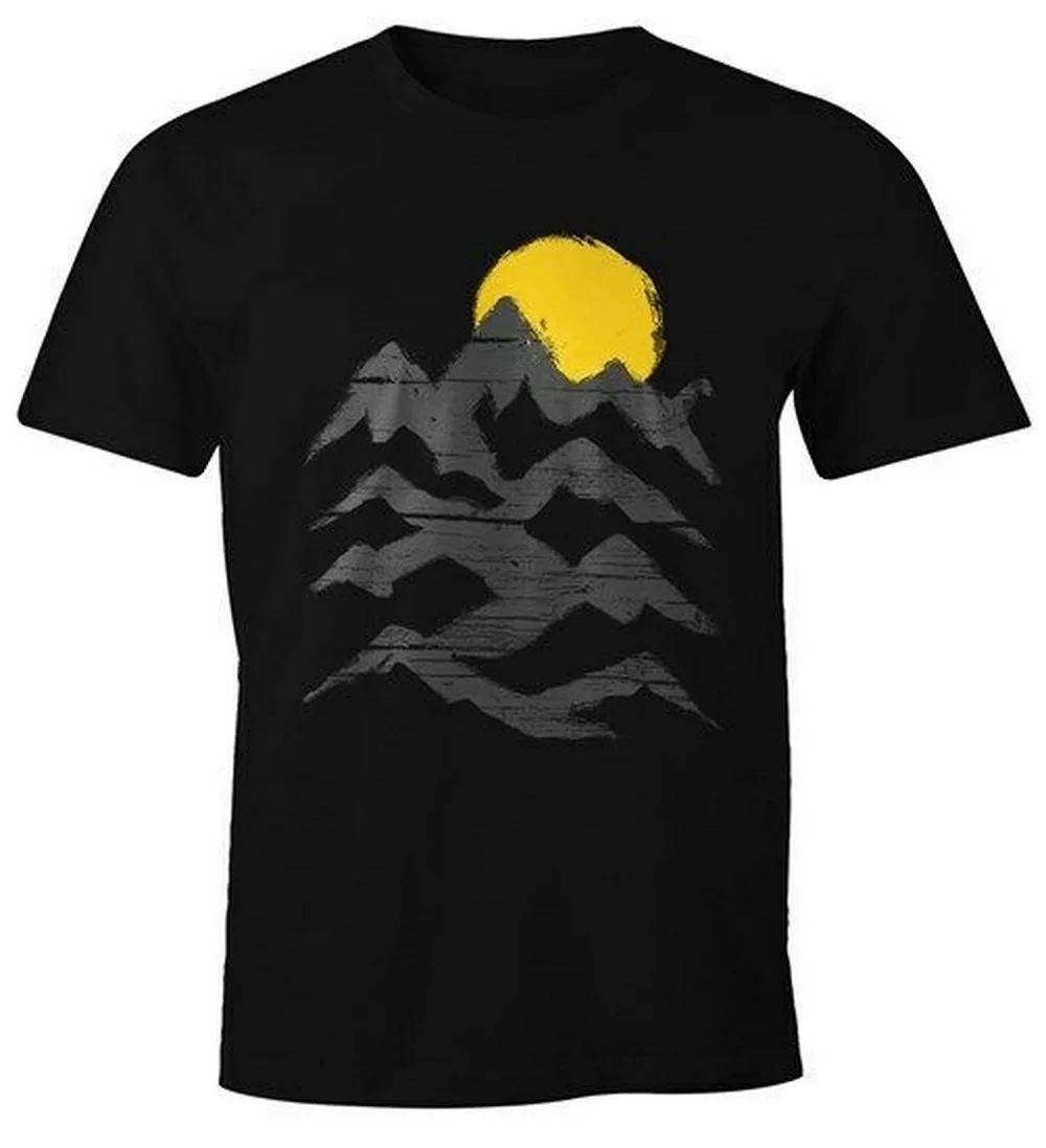 Футболка Wandern Herren Berge Sonnenaufgang хлопковая уличного размера плюс | Мужская одежда