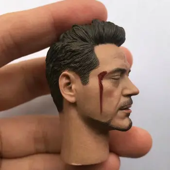 

Custom 1/6 Scale Sleeping Iron Man Tony Head Sculpt Male Soldier Head Carving Model Toy